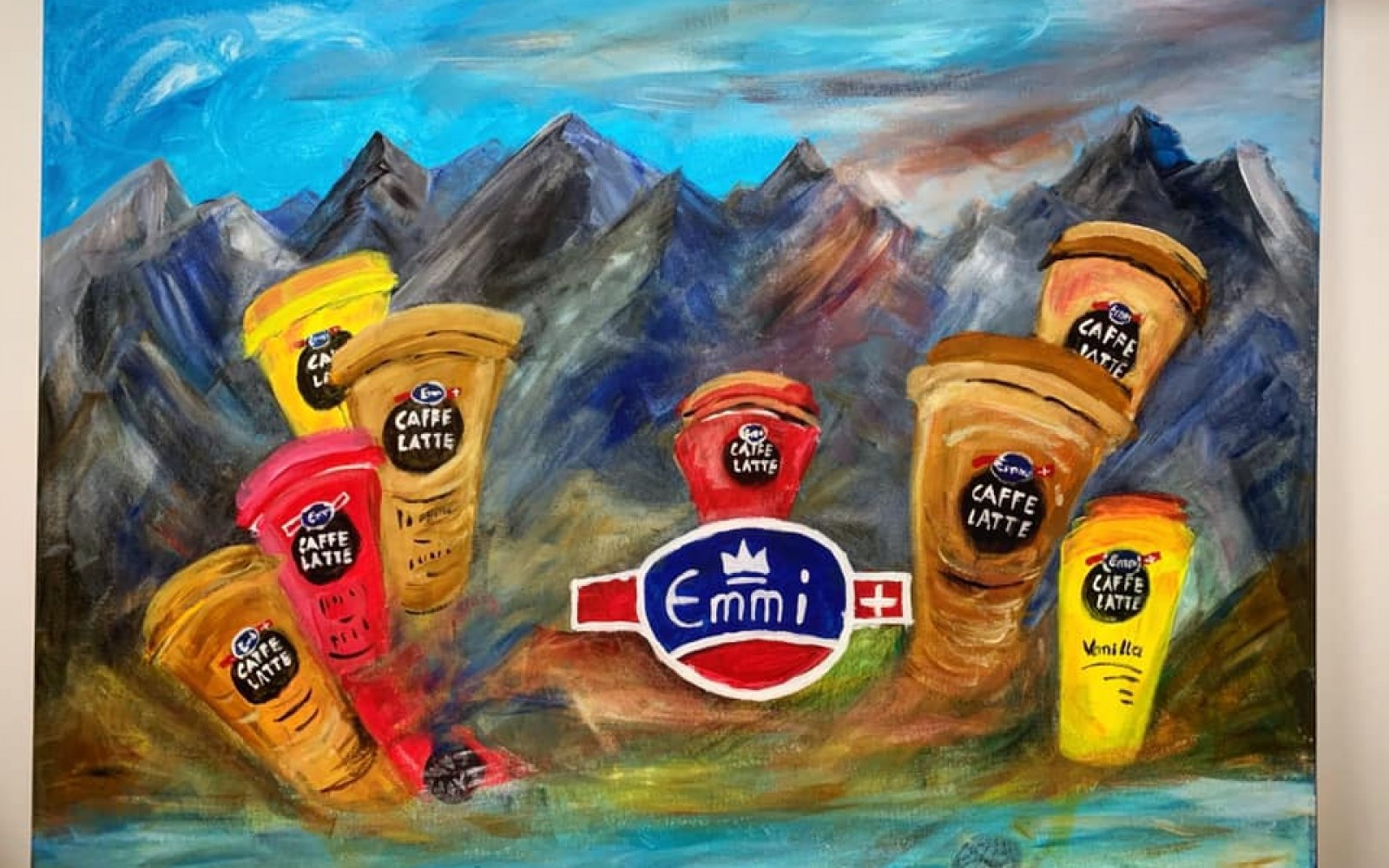 Emmi CAFFÈ LATTE unique handmade painting